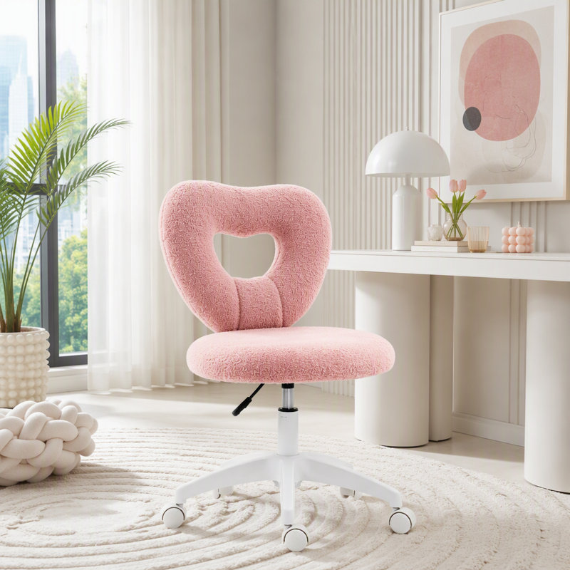 Mignon fauteuil de bureau pivotant en forme de cœur