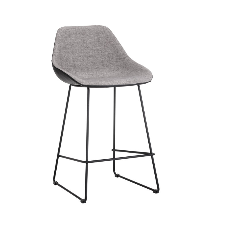 Mccoy Upholstered Stool with Solid Wood Frame, Antique Brown Faux Leather, Counter Stool (26.5" Seat Height)