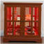 Élégante vitrine vitrée à DEL - Design rétro antique avec tablettes réglables et portes en treillis, bibliothèque élégante pour la décoration intérieure et rangement organisé - chêne