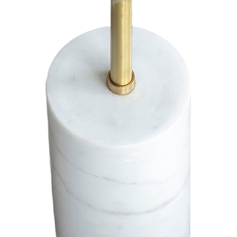 Table de bout latérale Lima, agate noire ronde de 12 pouces, base cylindrique en marbre, Noir