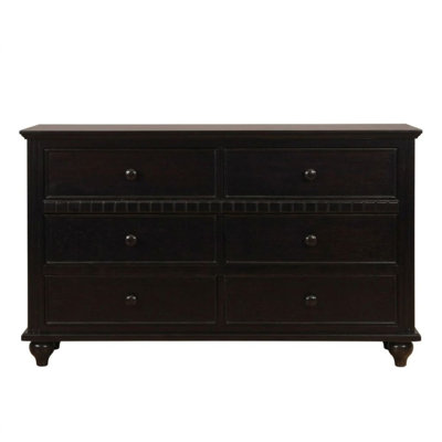 Sloane Transitional Style 6-Drawer 54 In. Black Desser