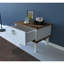 Table de chevet 1 tiroir Curley en blanc / noyer