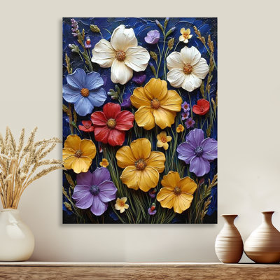 Décoration murale colorée fleurs de renoncule - Fleurs sauvages