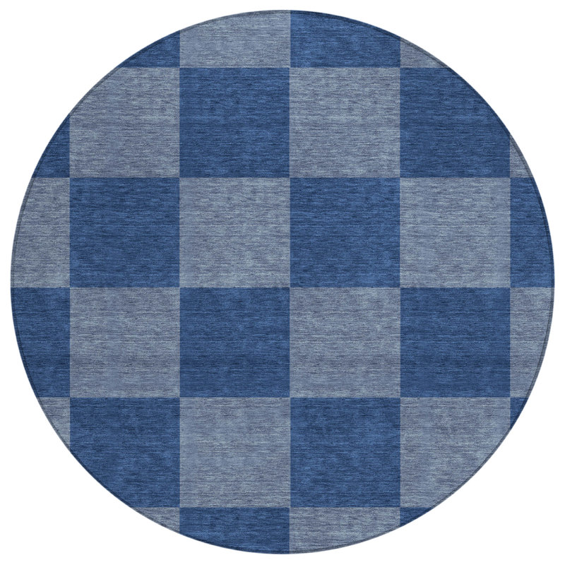 Machine Washable Indoor/Outdoor Buster ACN2345 Geometric Rug, Round 8'