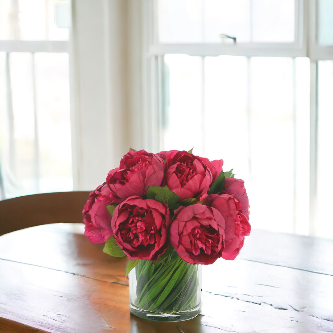 Polysilk Peony Arrangement in Vase Freeport Park® Flower 