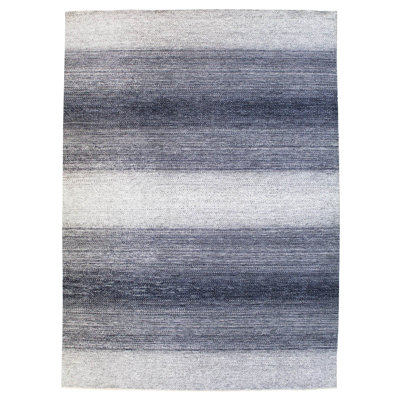 Tapis unique nouvel âge 10 pi x 13 pi 11 po Tides en gris / argent / gris anthracite