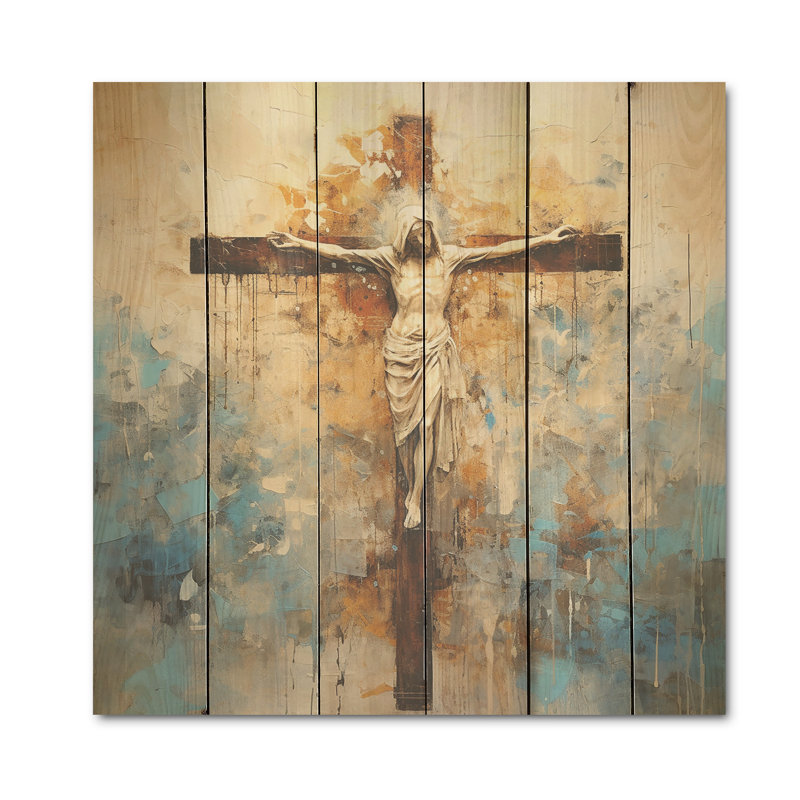 Minimalisme, croix de Jésus religieuse, H 15 po x l 15 po