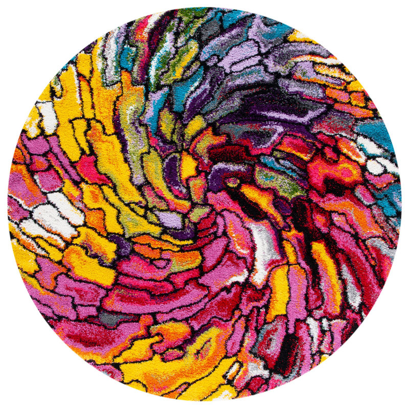 Cleveland Performance Abstract Rug, Round 6'7"