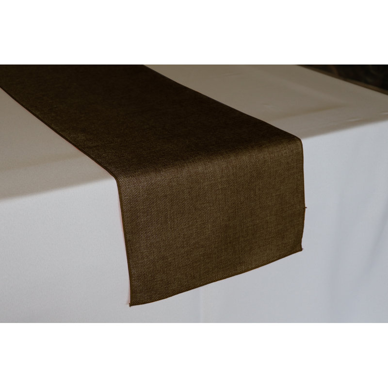 Iona-Lilly Solid Colour Table Runner, Brown, 12" H x 108" W x 0.5" D
