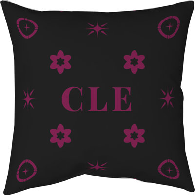 Cleveland Basketball Colors Wine Black Twill Pillow 14 Inch X 14 Inch