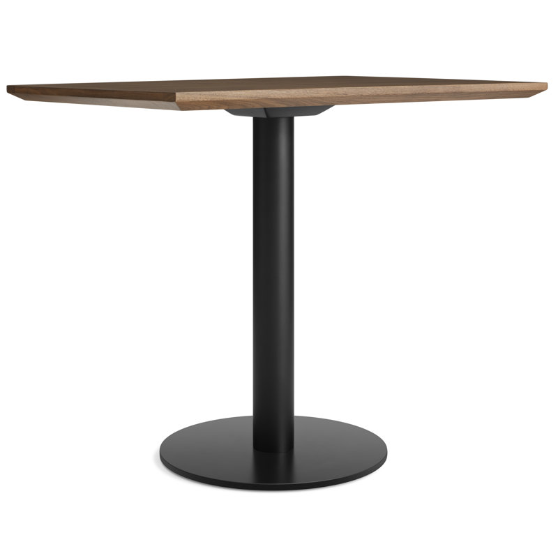 Table de salle à manger rectangulaire Easy 32 ", Noir mat, Noyer