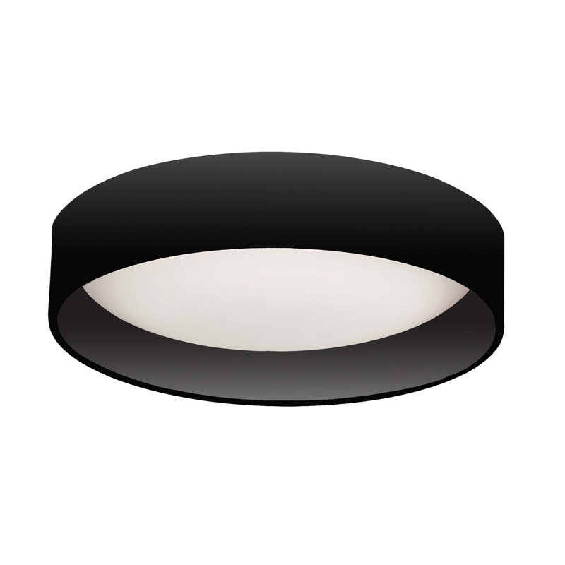 Metije Flush Mount - 14W - Metal Shade, Matte Black, 11" Dia.