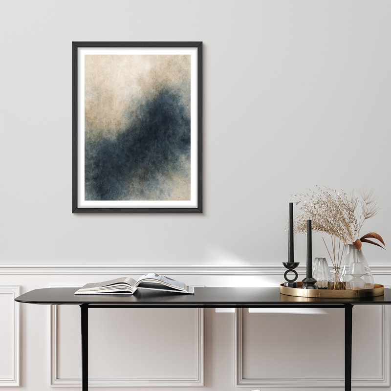Reproduction d'art encadrée abstraite pour décoration intérieure moderne - 11 po x 14 po, H 14 po x l 11 po, Noir