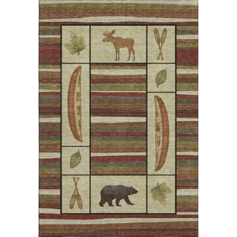 Premium Machine Washable Markhi AMF143 Multi Rug, Rectangle 3' x 5'