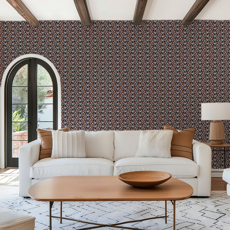 Thorn & Blossom - Wallpaper, Autumn Noir, Premium Paper