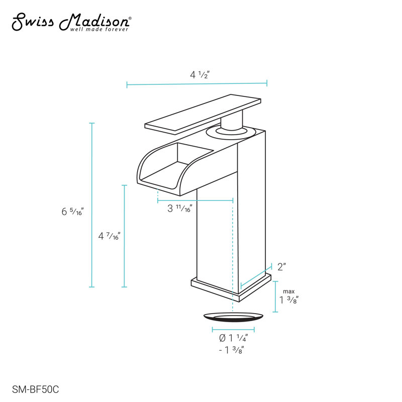 Robinet de salle de bain Concorde, Chrome