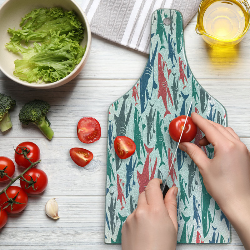 Multicolore planche à découper en verre trempé Ambesonne