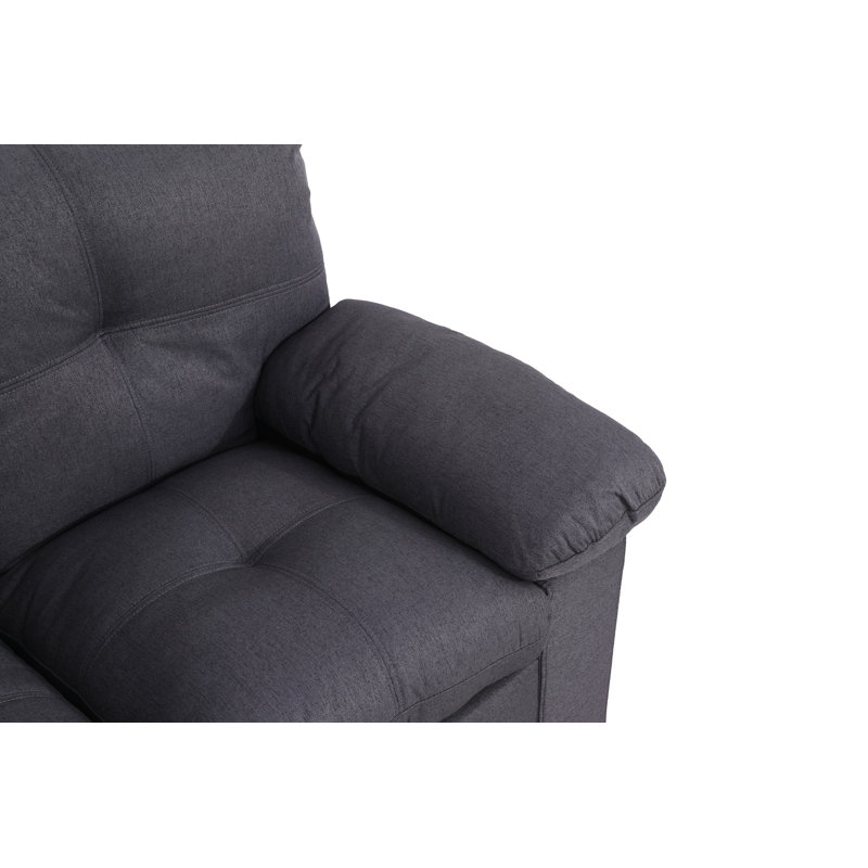 Canapé 74 po à accoudoirs coussinés, Microfibre / microsuède gris