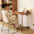 Brown+White Rectangular Solid Wood+Metals End Table-1993137981