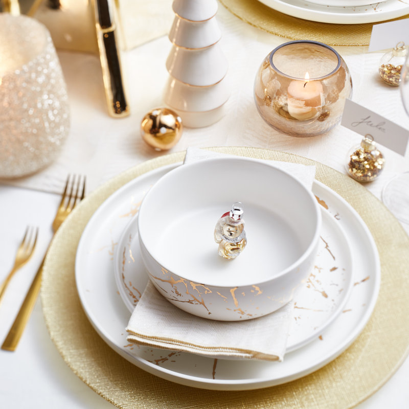 Stone Lain Zora 16-Piece Dinnerware Set Porcelain, White