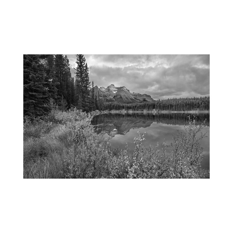 Bow Range At Herbert Lake, Rocky Mountains, Banff National Park, Alberta, Canada - Wrapped Canvas Print