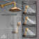 Retro Wall Mount 2 Function Rainfall Shower System with 3 Setting Handheld, Rough-In Valve and Diverter