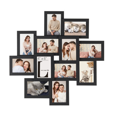 63.3x63.3x3.6cm Black Picture Frame - Set of 12