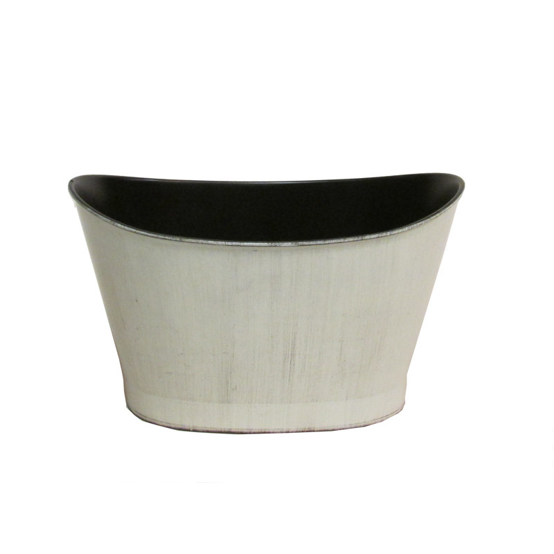 Ayalisse Pot Planter, White & Black