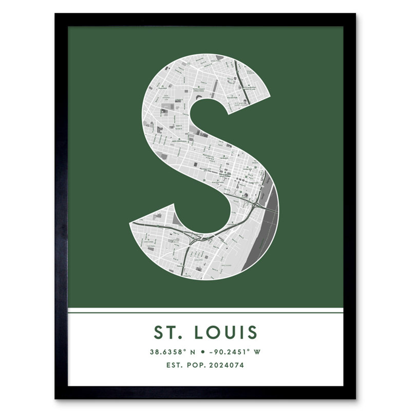 St Louis Green - Single Picture Frame Typography