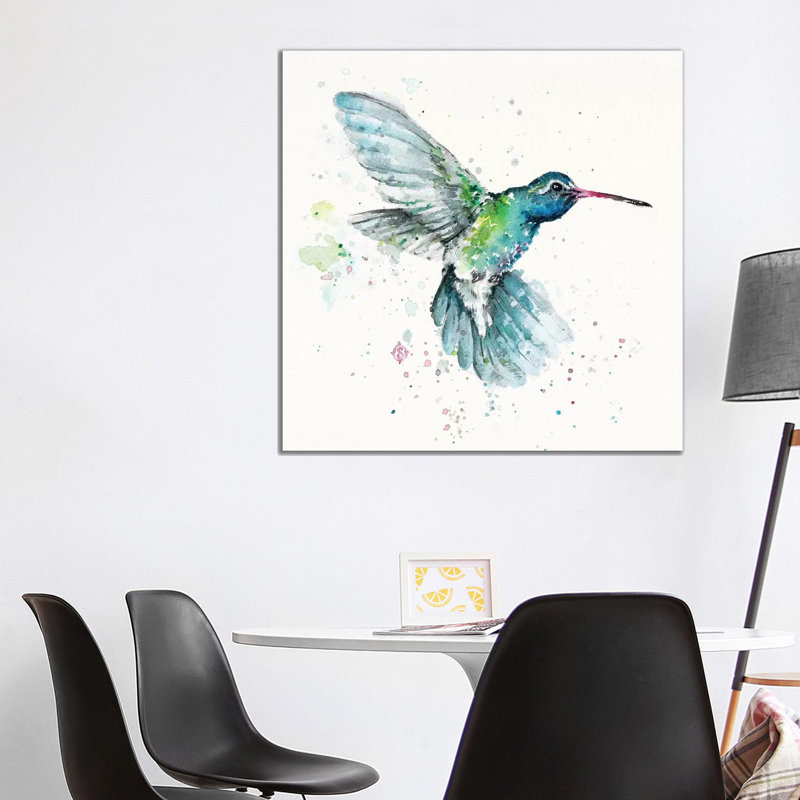 «Hummingbirds Flurry» par Sillier Than Sally - reproduction d'art, Non mat, H 37 po x l 37 po x P 1,5 po, Toile tendue