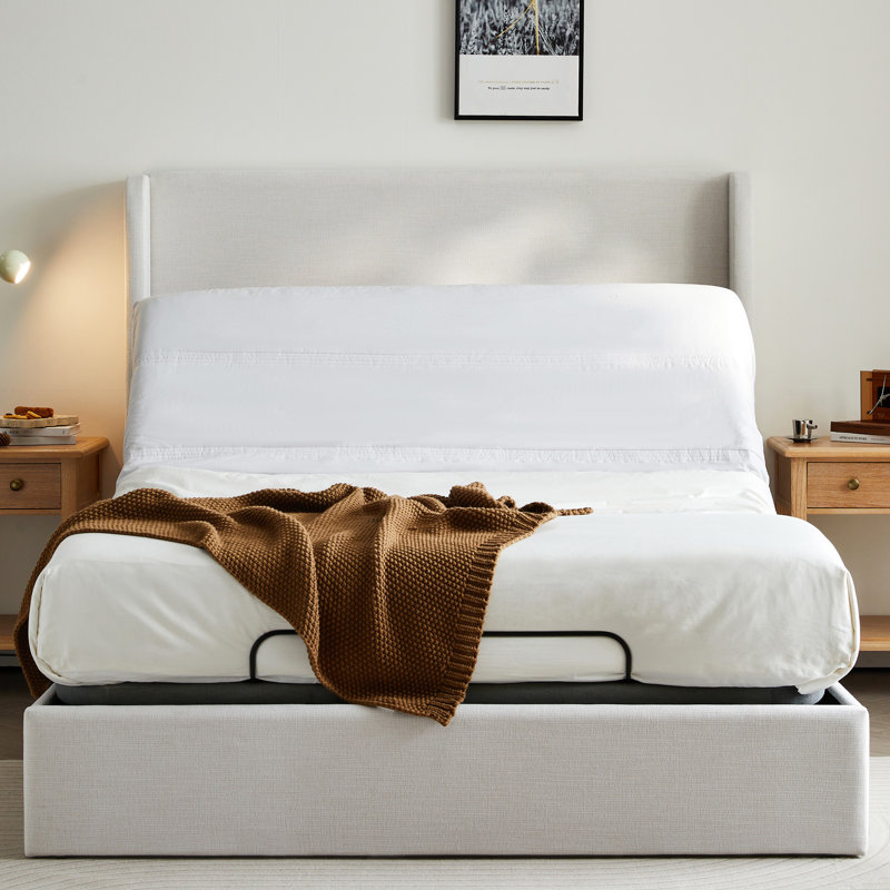 Base de lit réglable pour grand lit, télécommande sans fil électrique, masseur, chambre à coucher, cadre de choix de matelas différents, confort optimal pour la chambre à coucher, compatible avec la mousse à mémoire de forme, autres matelas