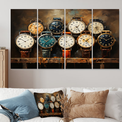 Vintage Watches Timekeeping II - Watches 4 Piece Wall Art