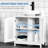 Under Sink - 2 Doors White Cabinet Extra Storage Bathroom Adjustable
