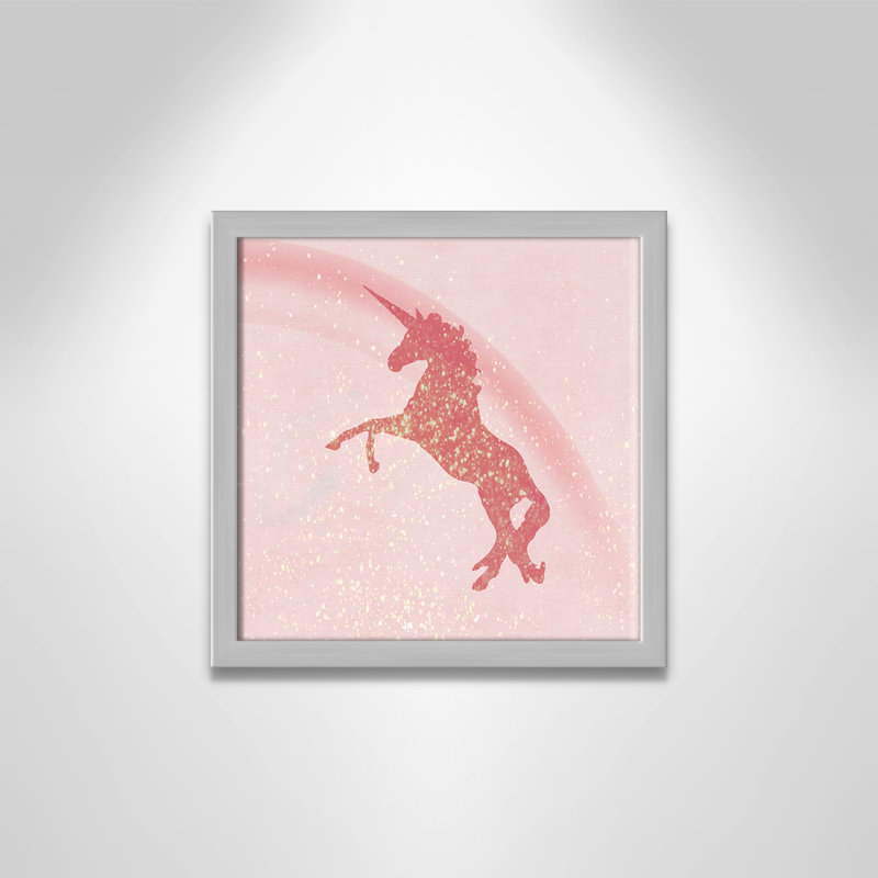 Paillettes licorne 2, H 13 po x l 13 po x P 1,19 po, Encadré de boîte argent