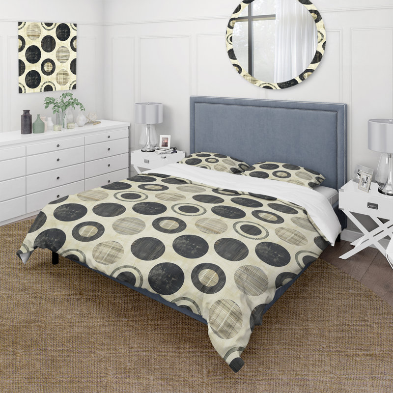 Ensemble de housse de couette rétro crème Midcentury - Midcentury, Housse de couette très grand et 2 très grandes t