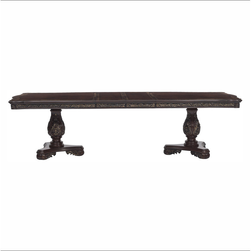 Magnifique table de salle à manger rectangulaire 1pc avec 2 rallonges cerises