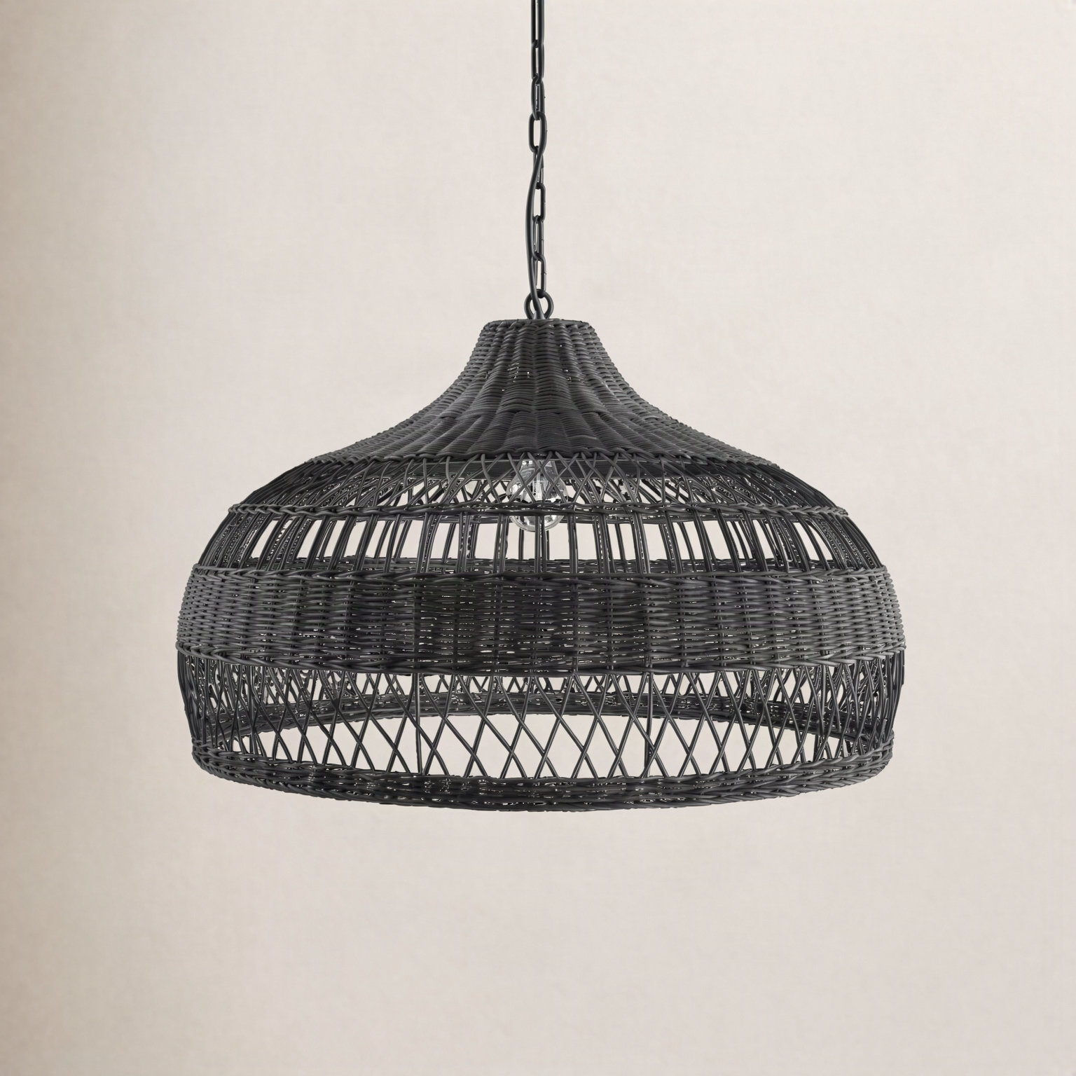 DeLorin Single Light Rattan Pendant