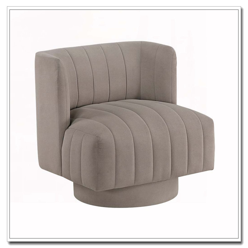 Chaise d'appoint pivotante rembourrée, Taupe