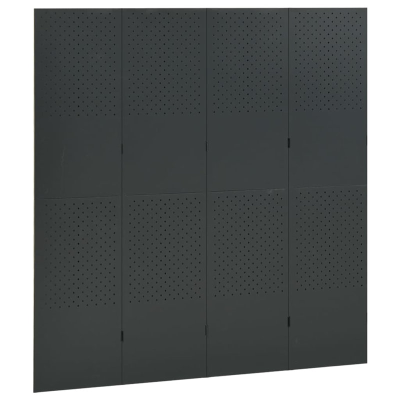 Anthracite Steel 3-Panel Folding Room Divider