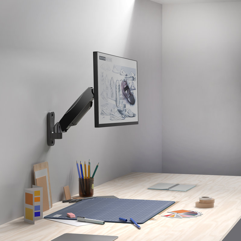 Pneumatic Arm Single Monitor Wall Mount