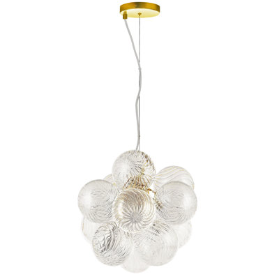 Luminaire suspendu 3 lumières Charlize - Transparent