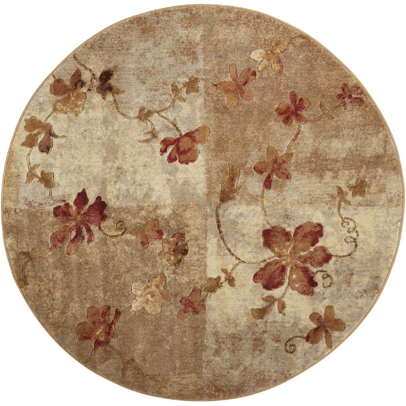 Floral Area Rug, Round 168cm
