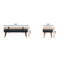 Banc en bois massif avec garniture cloutée-1441416902