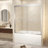 60-Inch Tempered Glass Sliding Shower Door With Aluminum Frame And Explosion-Proof Film, Stainless Steel Handle, Shower Door