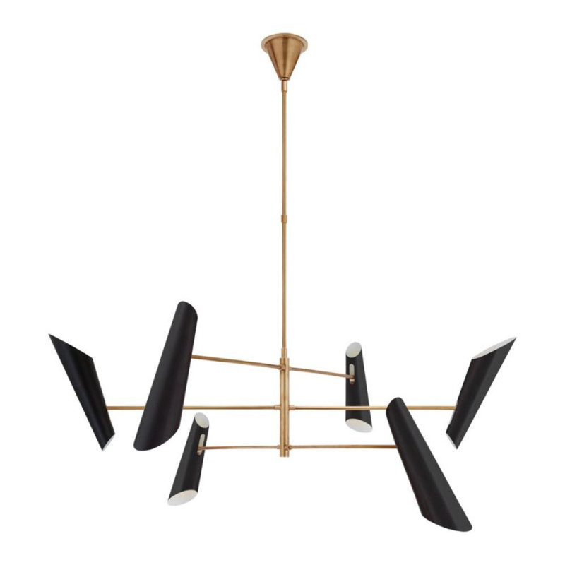 Lustre Dax, 68” Width x 18” Height, Noir mat, Chrome laqué