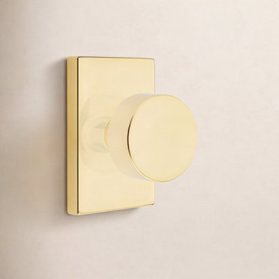 Ensemble de boutons d'intimité avec rosette rectangulaire moderne et bouton rond Emtek