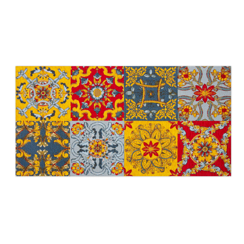 Trinacria Geometric Area Rug, Rectangle 55 x 110cm
