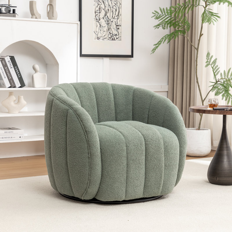 Fauteuil demi-tonneau pivotant, Mélange de polyester vert