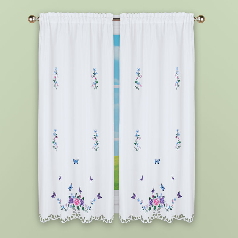 White Polyester Light-Filtering Rod Pocket Panel Pair