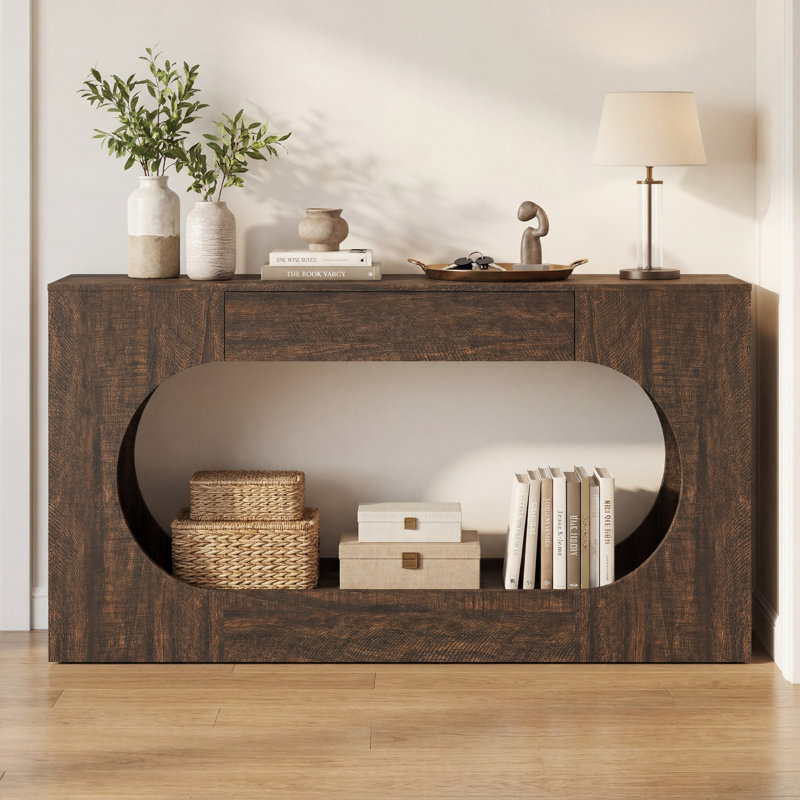 Console en bois de noyer avec tiroir et canapé d'entrée en bois d'ingénierie